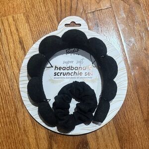 NWT Studio Dry Black Headband and Scrunchie Set